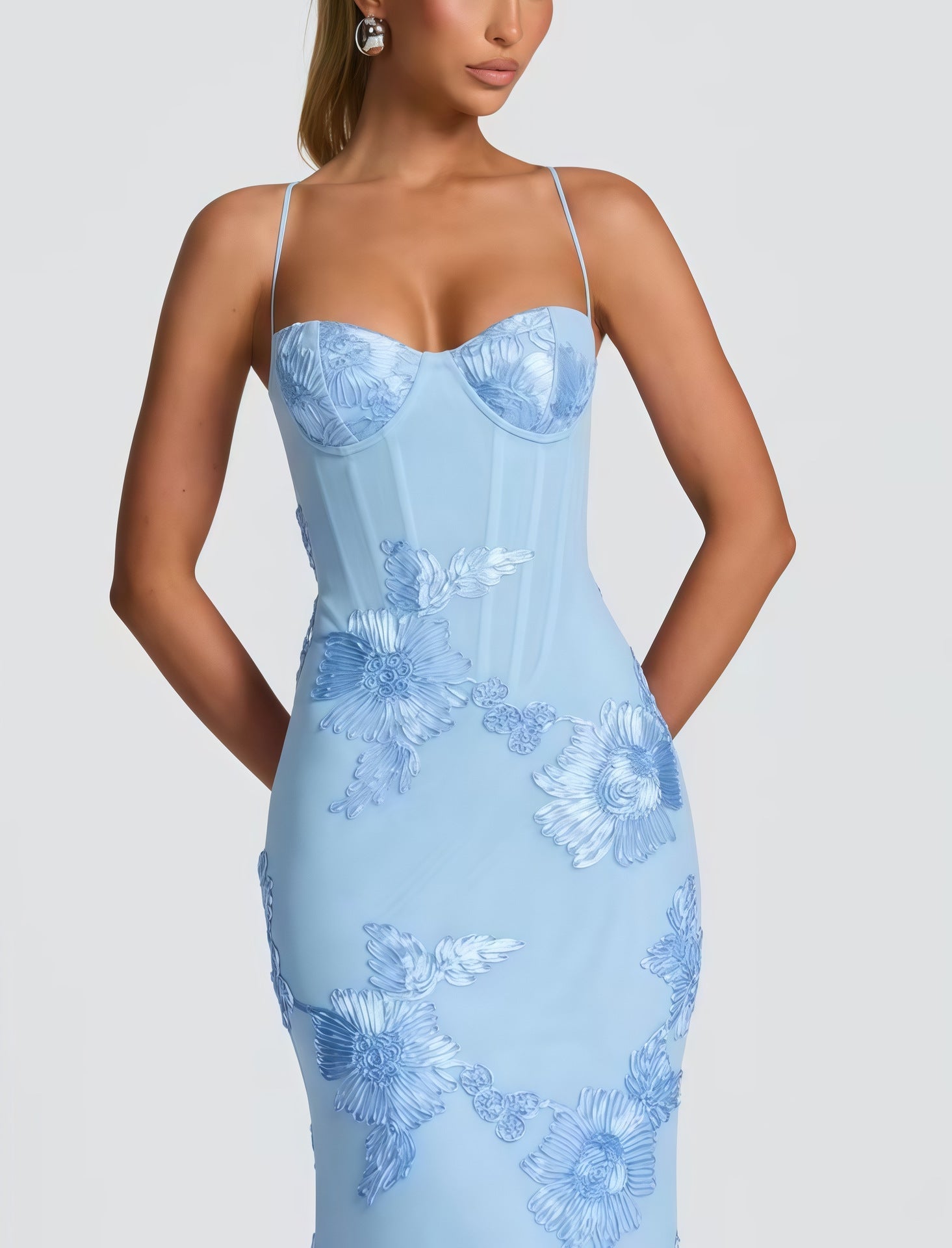 Nefertiti Maxi Dress-Light Blue Avalabel