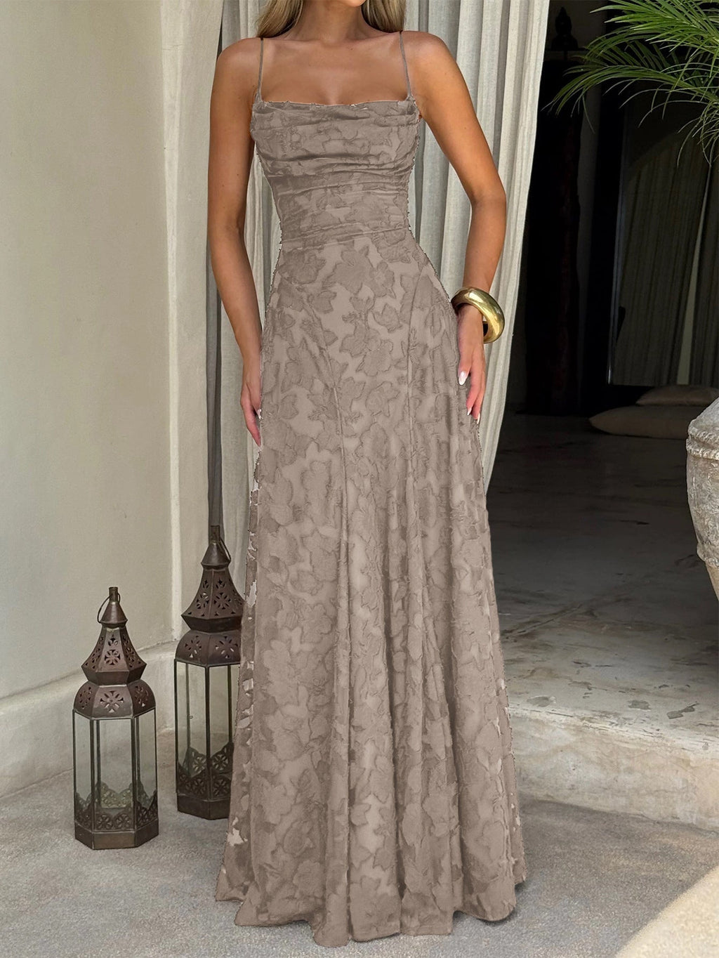 Francis Maxi Dress-Khaki Avalabel