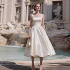 Sharon Off-the-Shoulder Minimalist Midi Dress - Off-White Avalabel