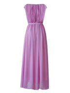 Pink One-Shoulder Pleated Dress Avalabel