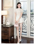 murray Lace patchwork jumpsuit in white Avalabel
