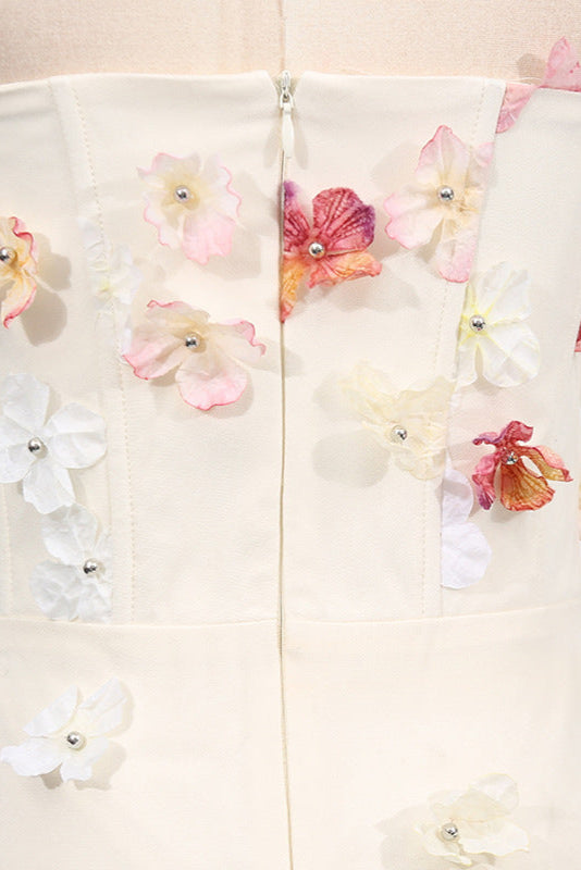 Off-Shoulder Embroidered Maxi Dress in Apricot Avalabel