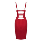 katherine satin bodycon corset mini dress in red Avalabel
