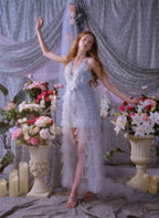 Vivi Light Blue Sleeveless Chiffon Banquet Dress Avalabel