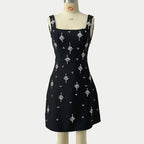 adora Sleeveless Diamond Bow Bandage Mini Dress in black Avalabel