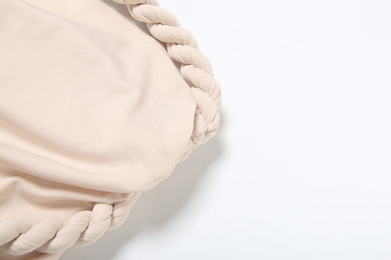 olivia Sleeveless Folds Midi Dress in pale pink Avalabel