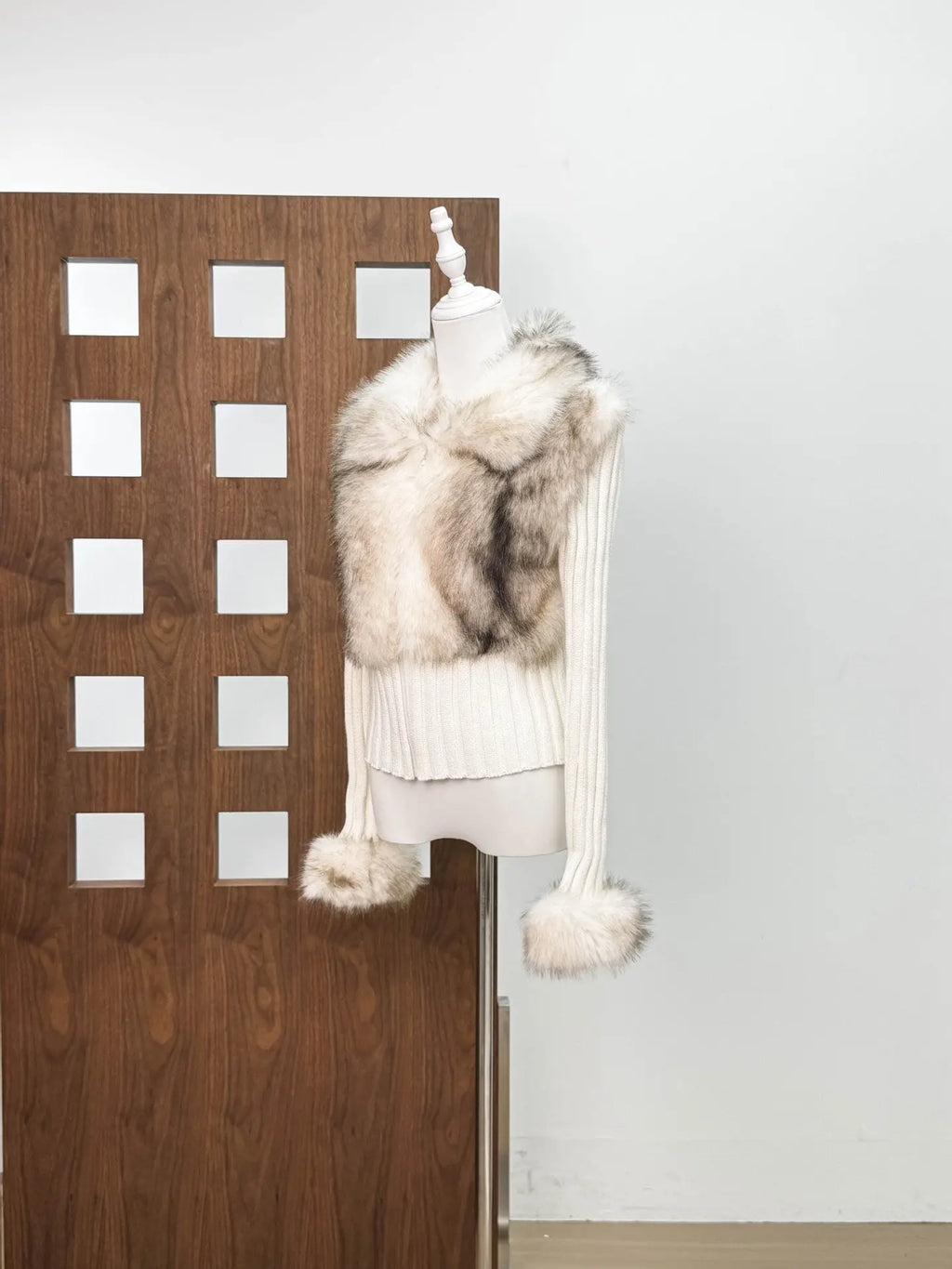 geraldine Faux Fur Knit Coat Avalabel