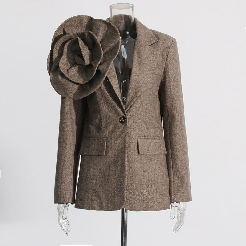 Sada Flower Blazer - Brown Avalabel