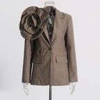 Sada Flower Blazer - Brown Avalabel