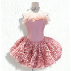 alberta 3d Flower Strapless Mini Dress in pink Avalabel