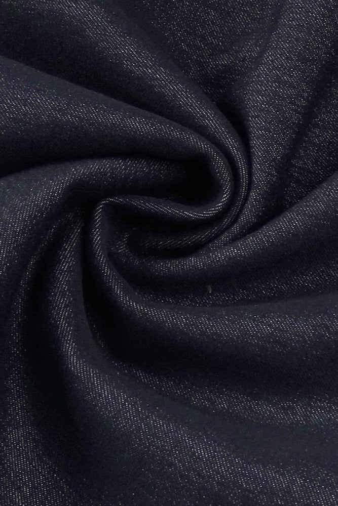 Haltered Corseted Midi Dress Denim in Navy Blue Avalabel