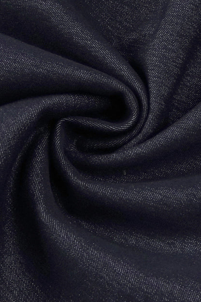 Haltered Corseted Midi Dress Denim in Navy Blue