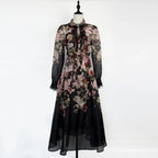 shirley Long Sleeve floral Printed Woven Maxi Dress Avalabel