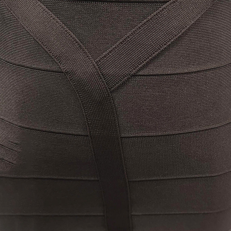 Chocolate Halter Bodycon Midi Bandage Dress Avalabel