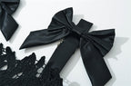 Hermosa Bow Strap Embroidered Lace Maxi Dress in black Avalabel