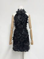 Cherry Blossom Mini Dress in Black Avalabel