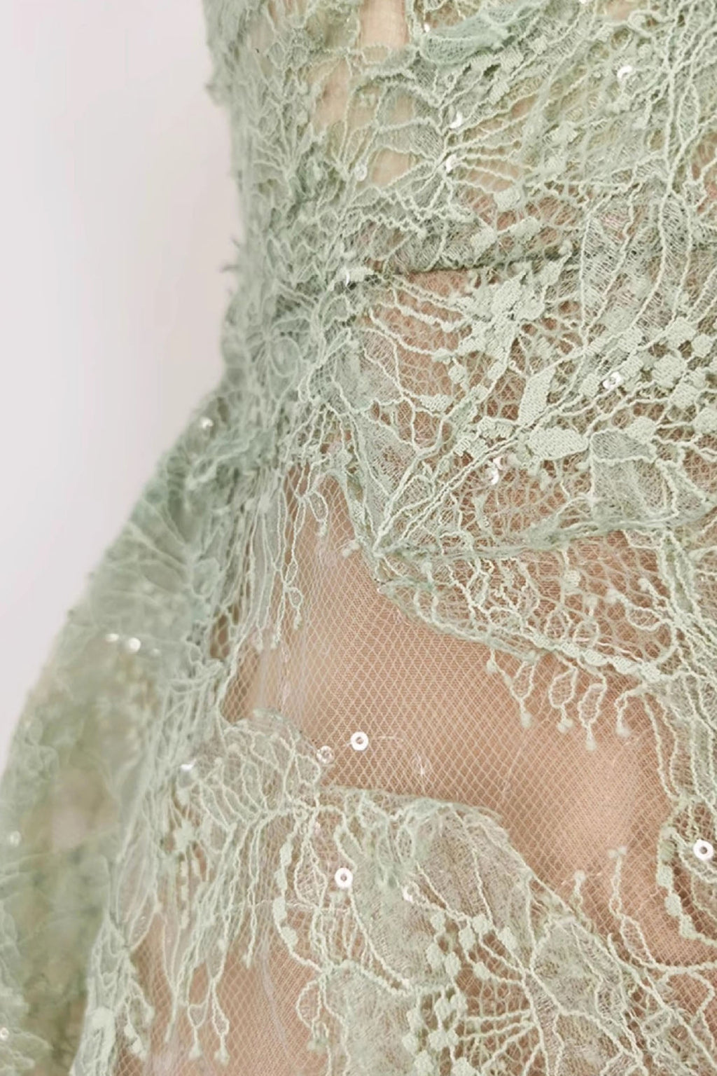 Mint Beaded Lace Dress Avalabel