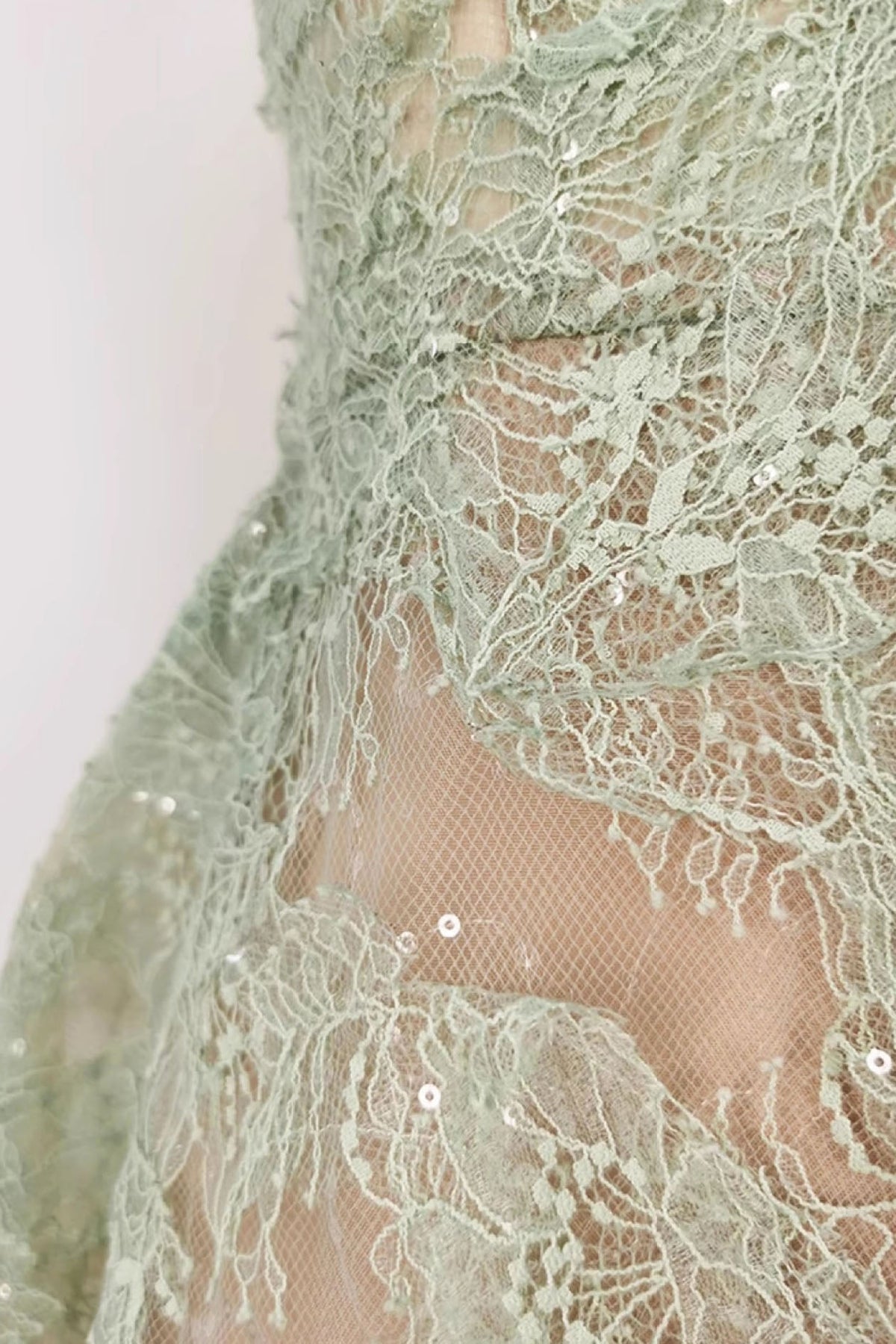 Mint Beaded Lace Dress Avalabel
