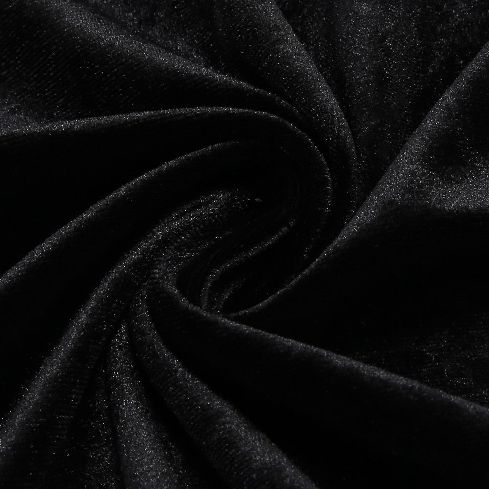 victoria Bow Cascade Velvet Maxi Dress in black Avalabel