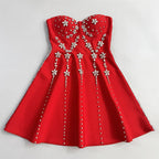 julie Strapless Diamond Bandage Mini Dress Avalabel