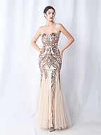 sparkle strapless tulle maxi dress Avalabel
