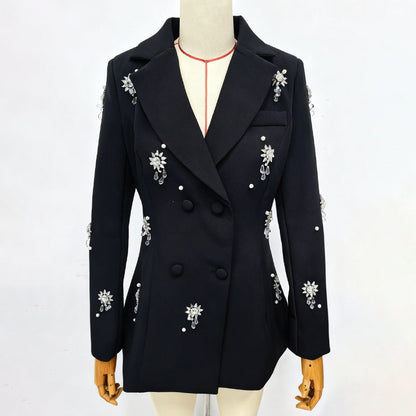 vivien Crystal embellished Blazer in black