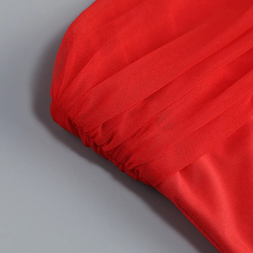 Asat Strapless Wrap Mini Dress - Red Avalabel