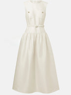 Jocelyn Bowknot-Side Bandage Strapless Maxi Dress in Apricot Avalabel