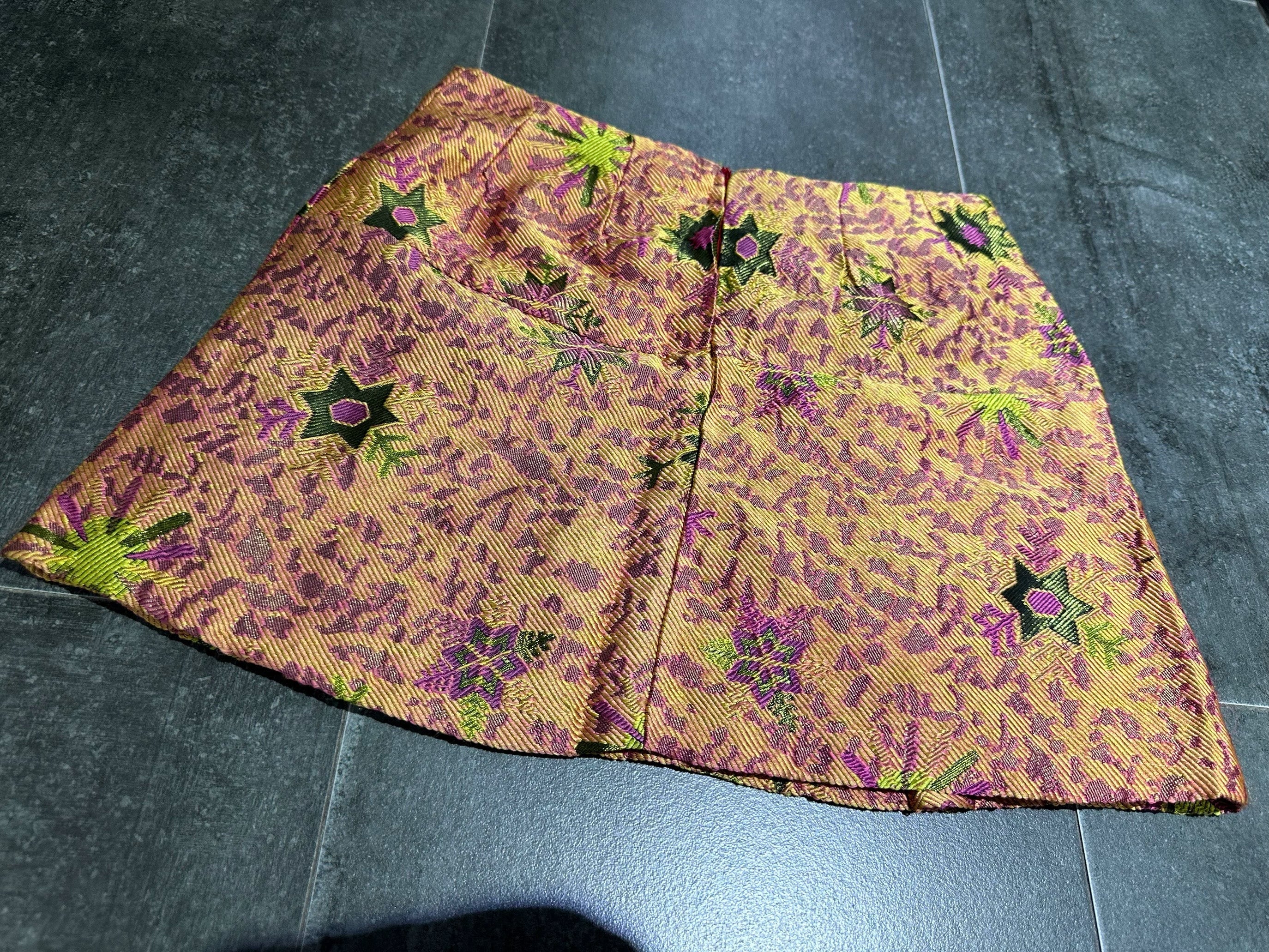 gold jacquard mini skirt Avalabel
