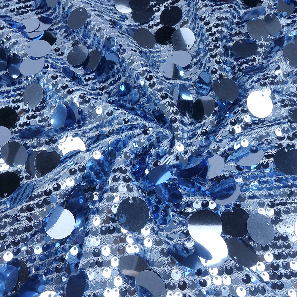 roberta Deep V-Neck Sequin Column Gown in blue Avalabel