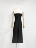 Suzanne Appliqué Floral Bustier Maxi Dress in Black Avalabel