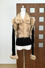 geraldine Faux Fur Knit Coat Avalabel