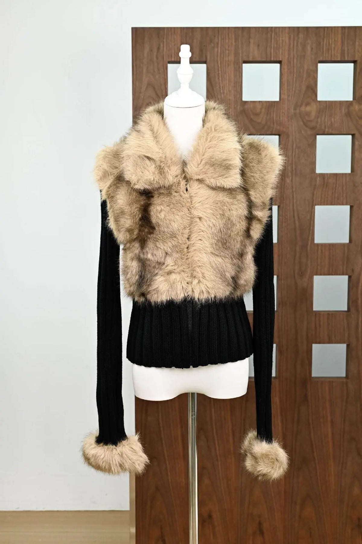 geraldine Faux Fur Knit Coat Avalabel