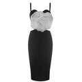 Jacey Mesh Flower Bandage Midi Dress Avalabel