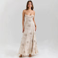 Vintage Embroidered Hollow Slip Maxi Dress - White Avalabel