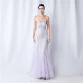 sparkle strapless tulle maxi dress Avalabel