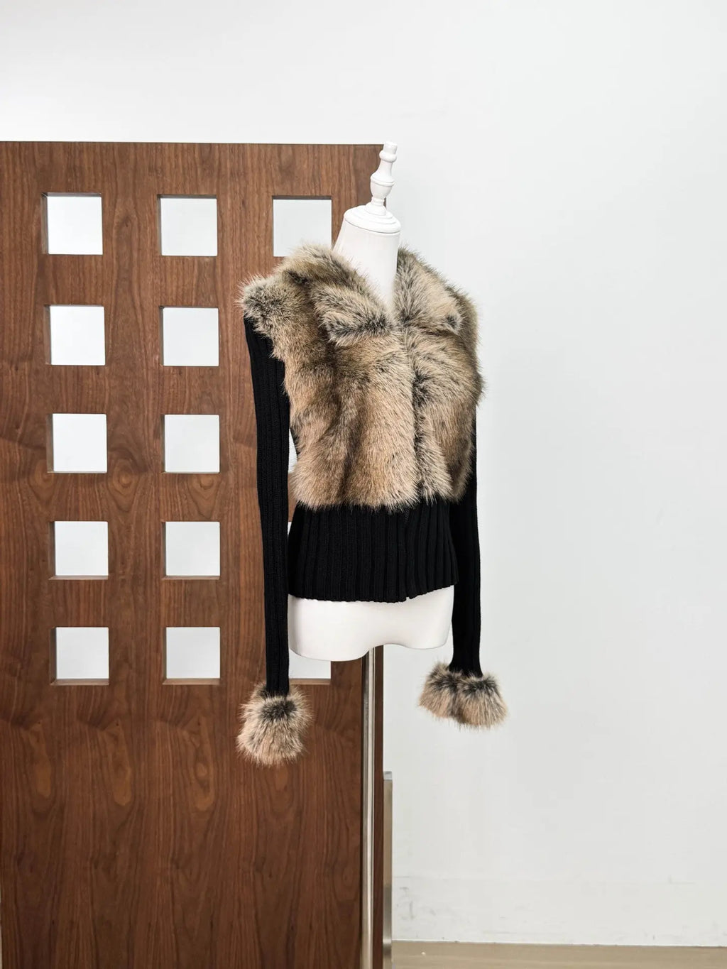 geraldine Faux Fur Knit Coat Avalabel