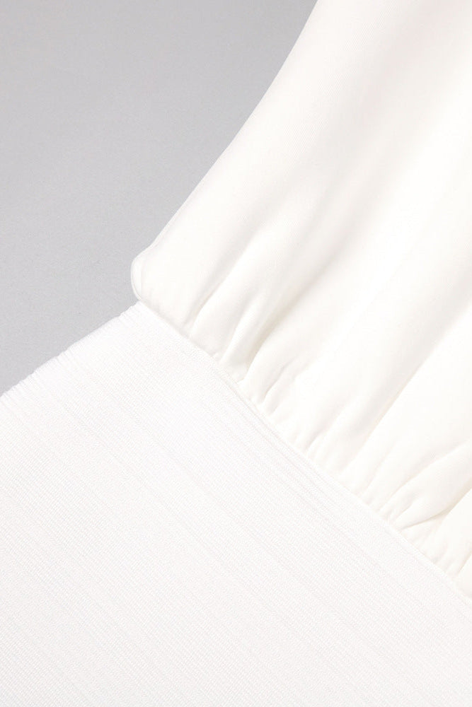 Edith High Elastic Long Hip Maxi Dress in White Avalabel