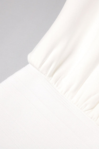 Edith High Elastic Long Hip Maxi Dress in White
