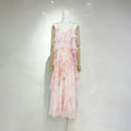 Beverly V-Neck Spaghetti Strap Chiffon Maxi Dress - Pink Avalabel