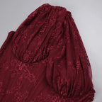 Wendy one-shoulder Lace maxi Dress In Burgundy Avalabel