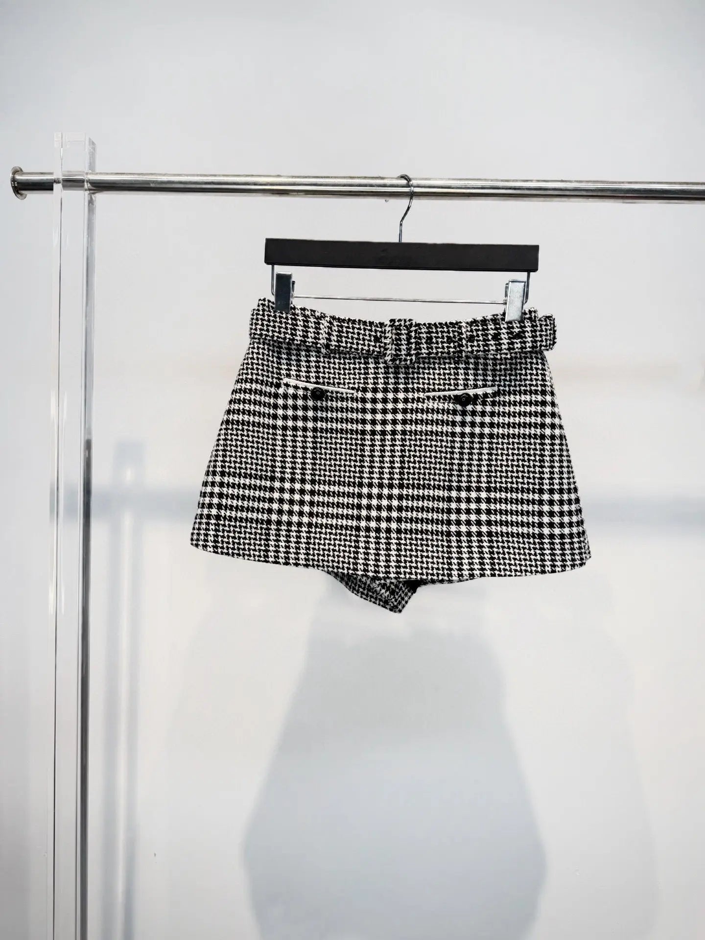 virginia Houndstooth Crystal mini skirt - Black/White Avalabel
