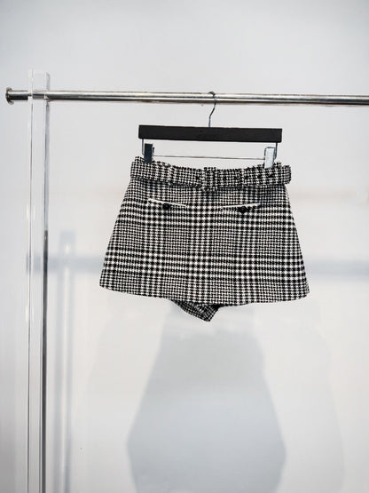 virginia Houndstooth Crystal mini skirt - Black/White