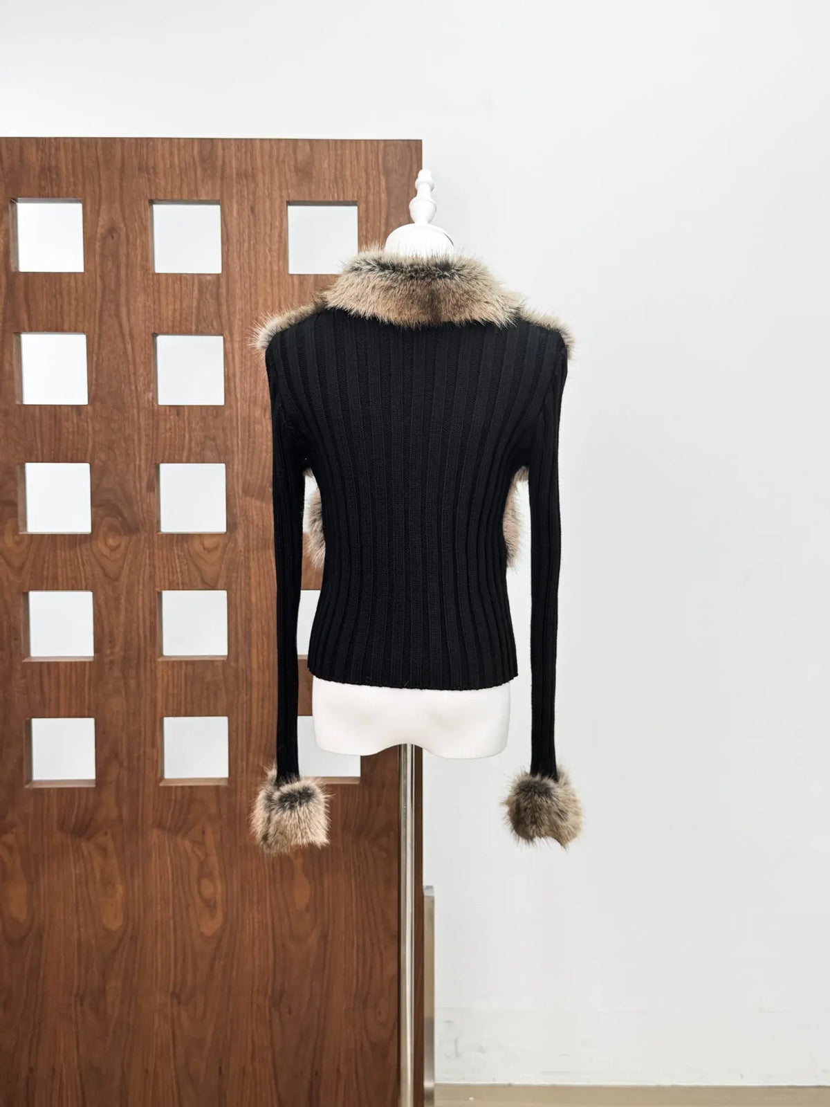 geraldine Faux Fur Knit Coat Avalabel