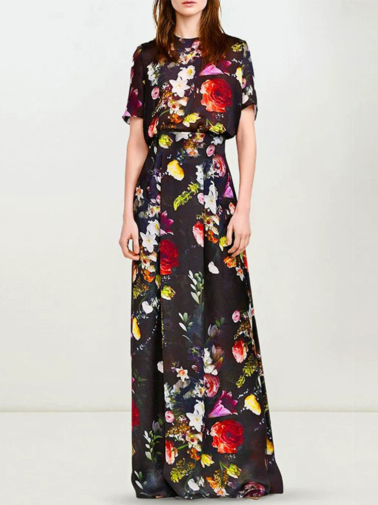 Breaking code special clearance summer women's clothing discount promotion temperament floral dress short sleeve unique and beautiful waist skirt