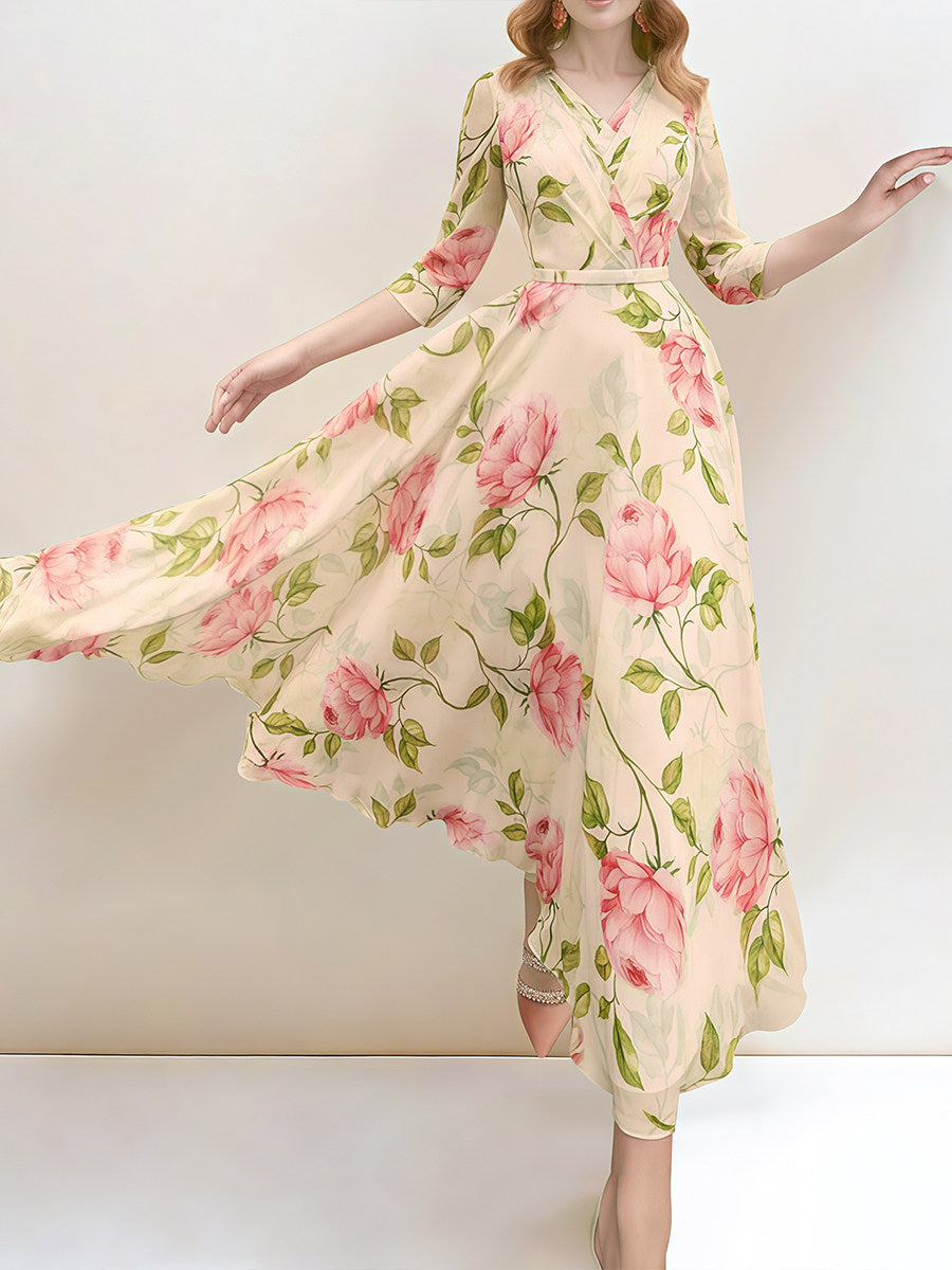 Floral Printed Midi Dress Avalabel