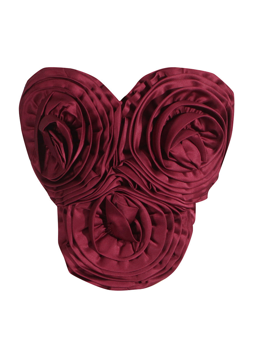 Neela 3d Flower Strapless Waist Mini Dress Avalabel