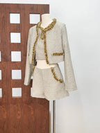 evangeline Sequin Jacket in apricot Avalabel