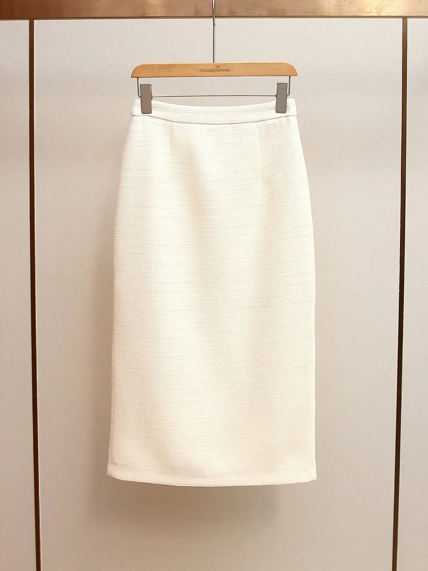 michaelia Cream Boucle Tailored Midi Dress set Avalabel