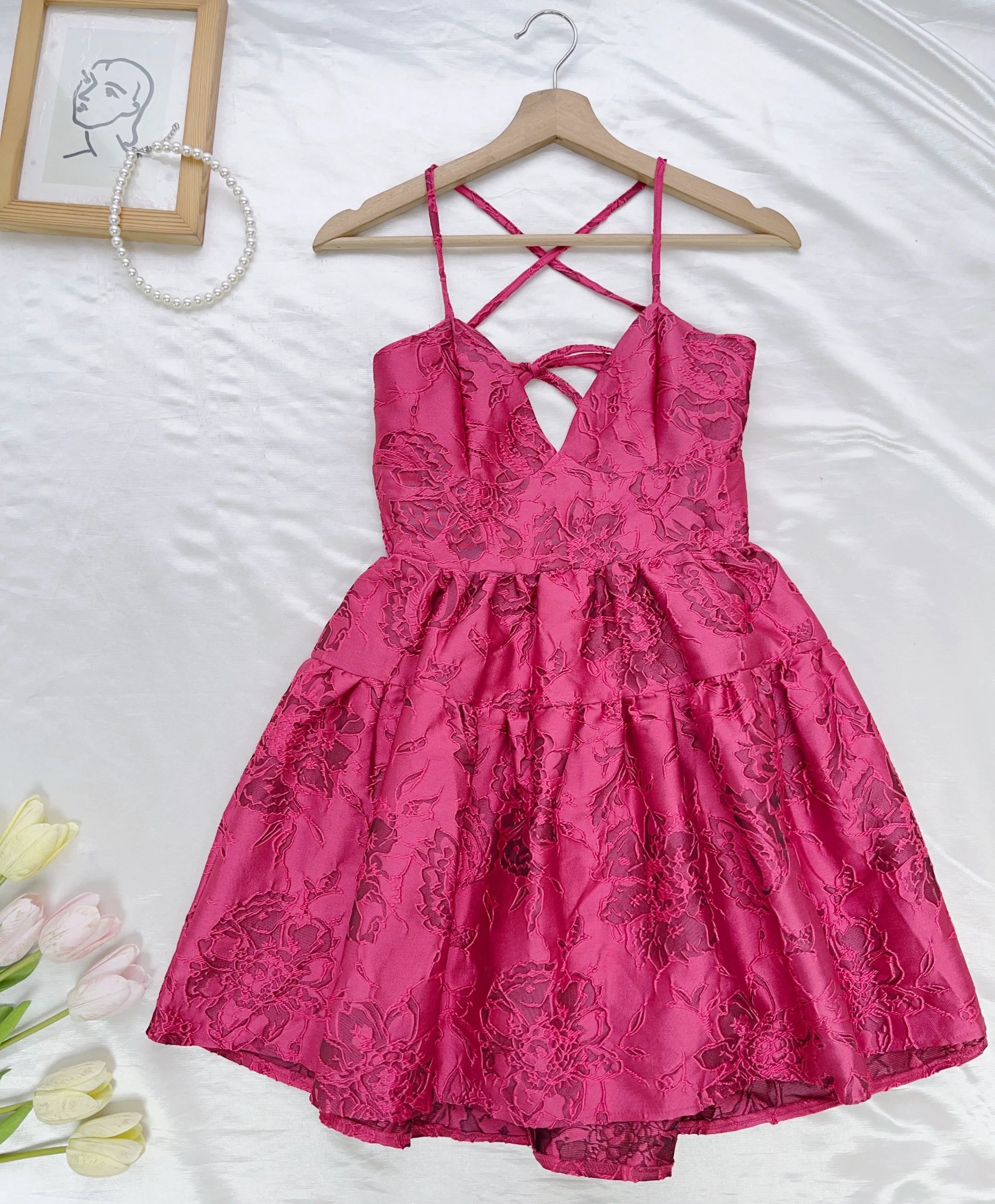 Jacquard dopamine slip mini dress Avalabel
